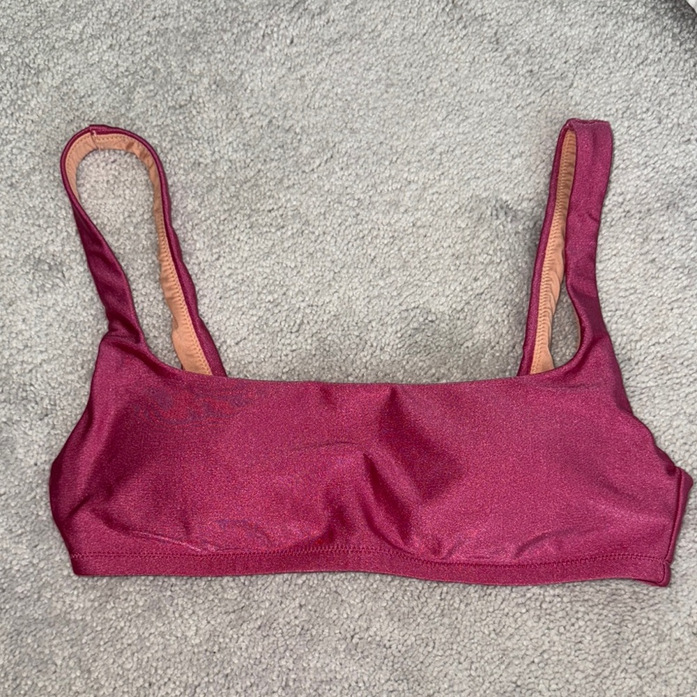 J. Crew Pink Metallic Swimtop